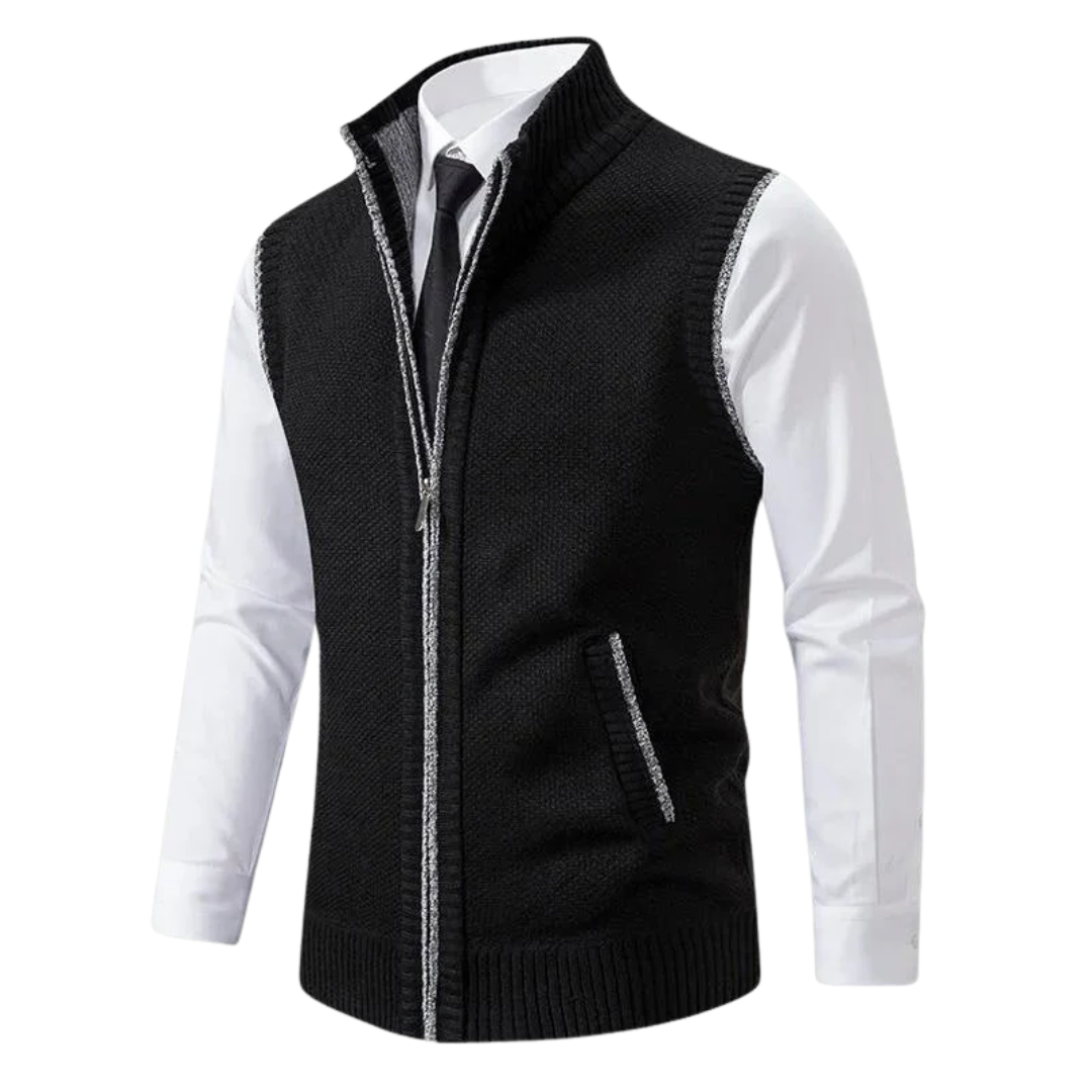 Levan | Knit Vest with Full Zipper