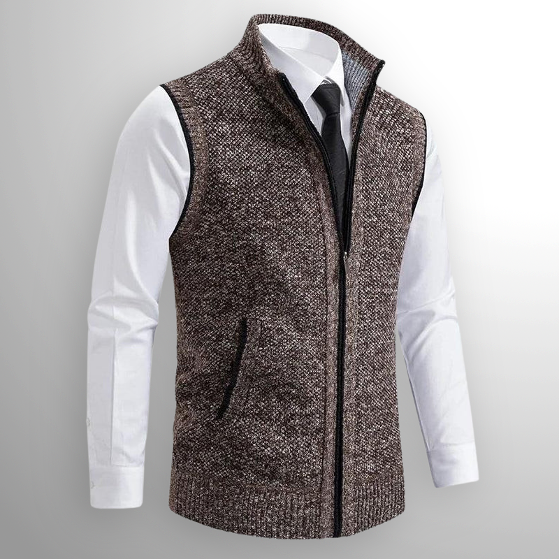 Levan | Knit Vest with Full Zipper