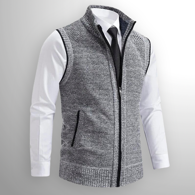Levan | Knit Vest with Full Zipper
