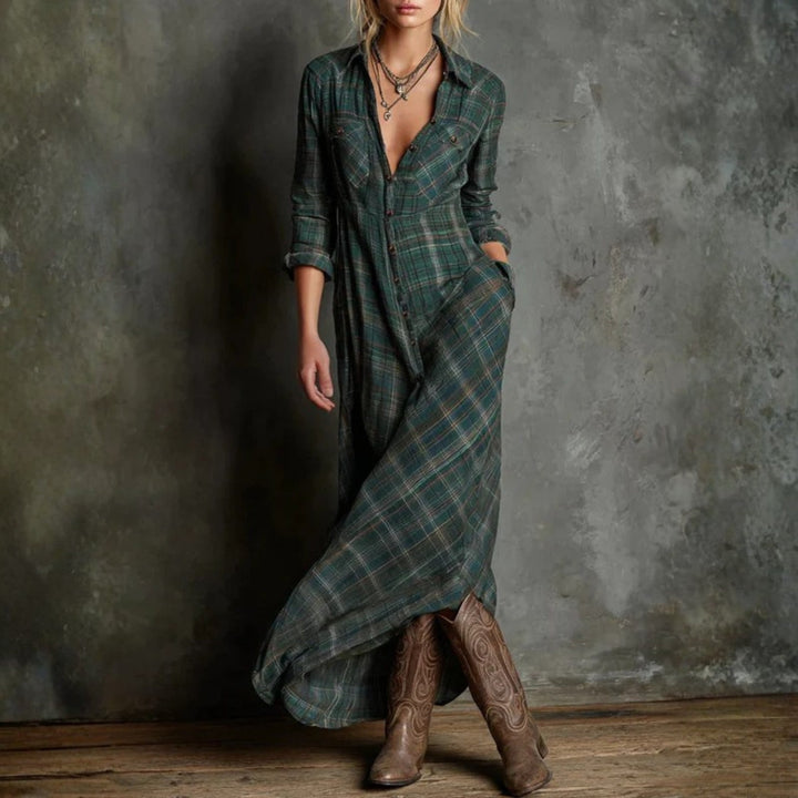 Lena&James™ | Long Checked Dress
