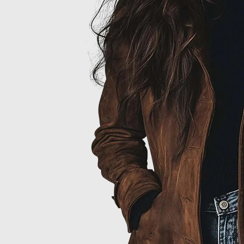 Lena™ | Long Suede Jacket