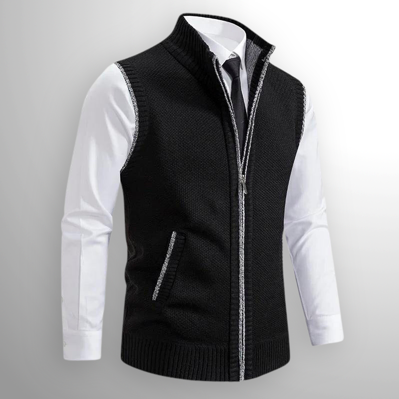 Levan | Knit Vest with Full Zipper