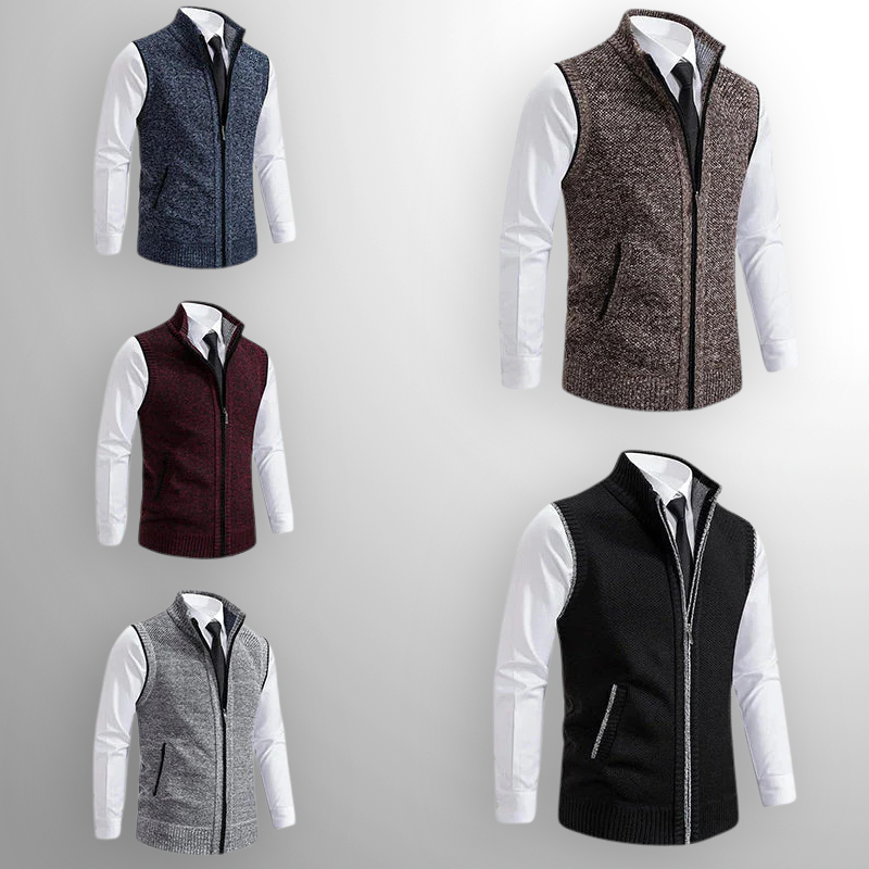 Levan | Knit Vest with Full Zipper