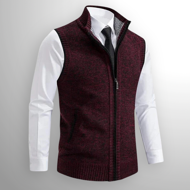 Levan | Knit Vest with Full Zipper